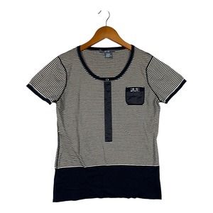 Carlisle Perse Per Se Top Women's Large Black Rhinestones Designer Pocket Shirt